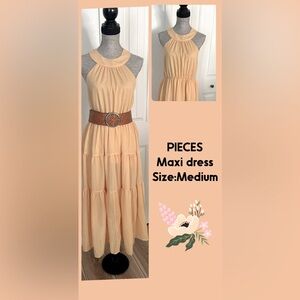 New! Piece’s 🦩 Maxi dress, Light Apricot color  SZ:M